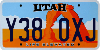 UT license plate Y380XJ