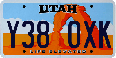 UT license plate Y380XK