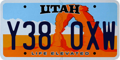 UT license plate Y380XW
