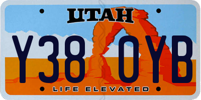 UT license plate Y380YB