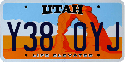 UT license plate Y380YJ