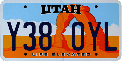 UT license plate Y380YL