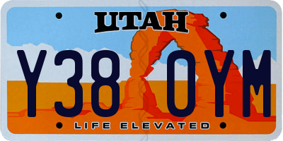 UT license plate Y380YM