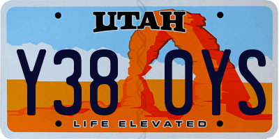 UT license plate Y380YS
