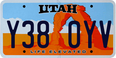 UT license plate Y380YV