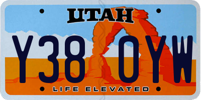 UT license plate Y380YW