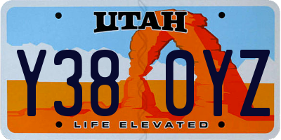 UT license plate Y380YZ