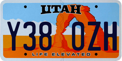 UT license plate Y380ZH