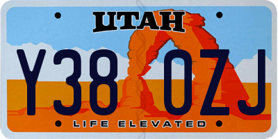 UT license plate Y380ZJ
