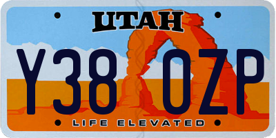 UT license plate Y380ZP
