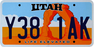 UT license plate Y381AK