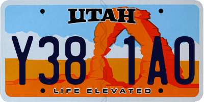 UT license plate Y381AO