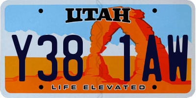 UT license plate Y381AW