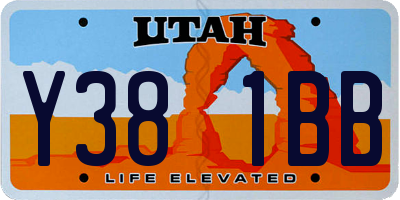UT license plate Y381BB