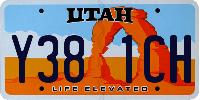 UT license plate Y381CH