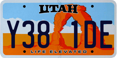UT license plate Y381DE