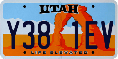 UT license plate Y381EV