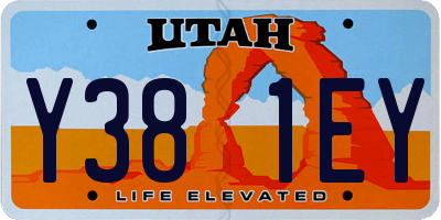 UT license plate Y381EY