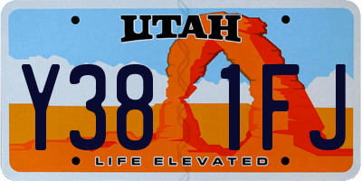 UT license plate Y381FJ