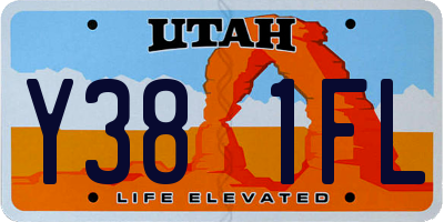 UT license plate Y381FL