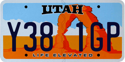 UT license plate Y381GP