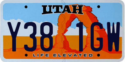 UT license plate Y381GW