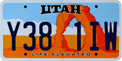 UT license plate Y381IW
