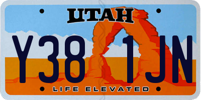UT license plate Y381JN