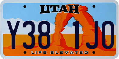 UT license plate Y381JO