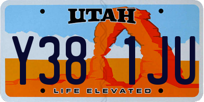 UT license plate Y381JU