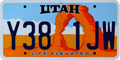 UT license plate Y381JW