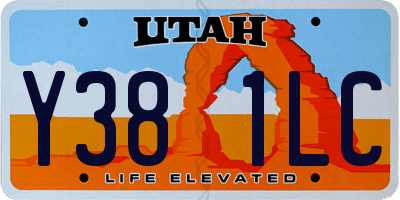 UT license plate Y381LC