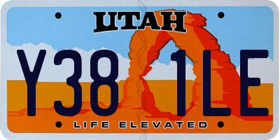 UT license plate Y381LE