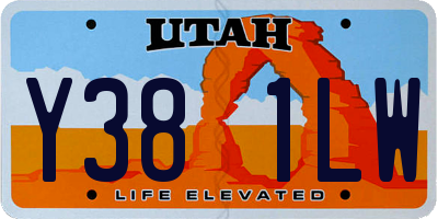 UT license plate Y381LW