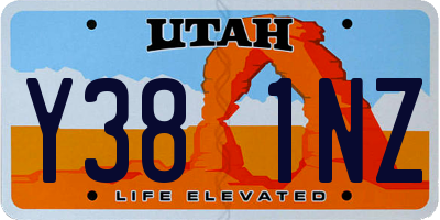 UT license plate Y381NZ