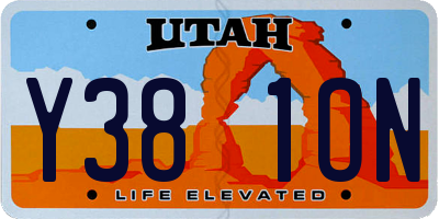 UT license plate Y381ON