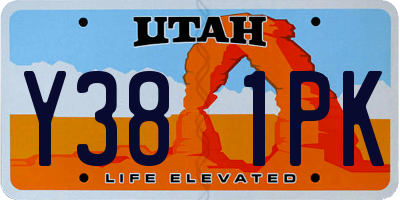 UT license plate Y381PK