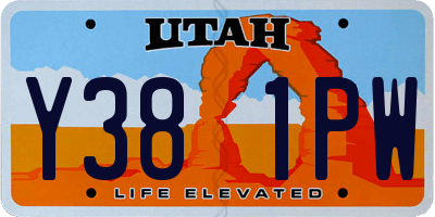 UT license plate Y381PW