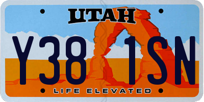 UT license plate Y381SN