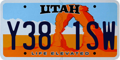 UT license plate Y381SW