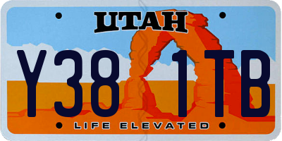 UT license plate Y381TB