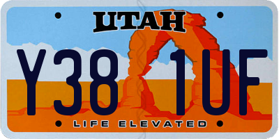UT license plate Y381UF