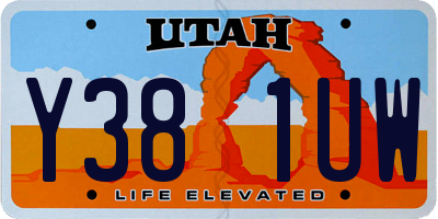 UT license plate Y381UW
