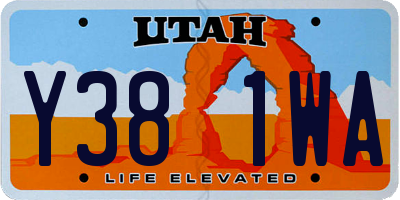 UT license plate Y381WA