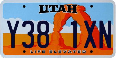 UT license plate Y381XN