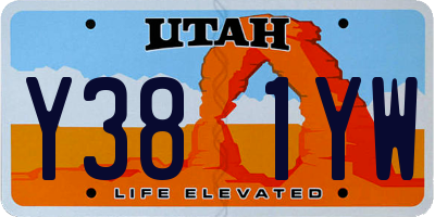 UT license plate Y381YW