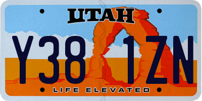 UT license plate Y381ZN