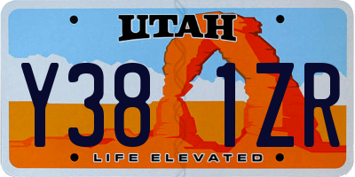 UT license plate Y381ZR