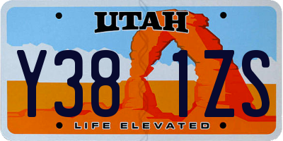 UT license plate Y381ZS