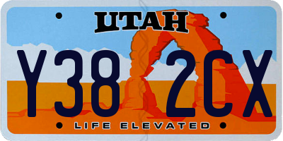 UT license plate Y382CX